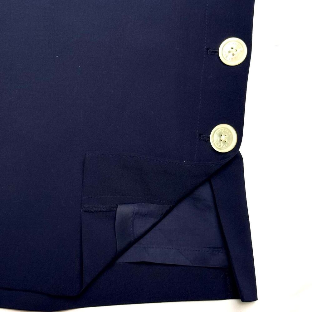 lauren ralph lauren navy blue pencil skirt with pearl toned buttons - Picture 8 of 8